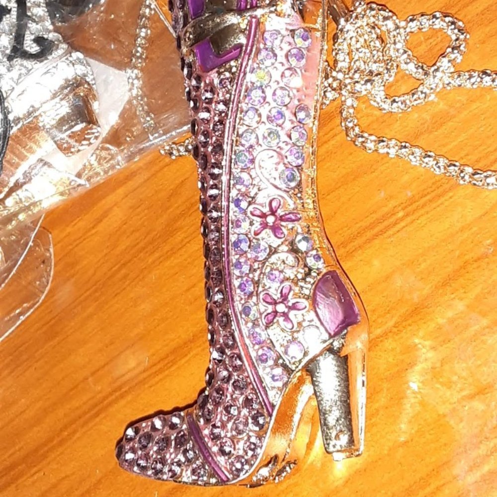 COPY - GET ALL 3 👢 Betsey Johnson Heart Crystal Boot Necklaces 👢